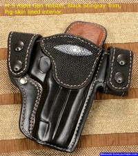 Custom holster finished in stingray leather for a Sig Pistol, good for concealed carry.