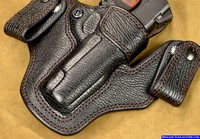 Kimber 1911 Custom Exotic Shark Skin gun holster black shark brown thread