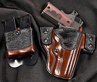 Custom Holster for 1911 Pistol with Exotic Shark Skin