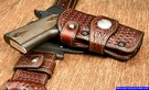 Western style 1911 pistol holster gun belt